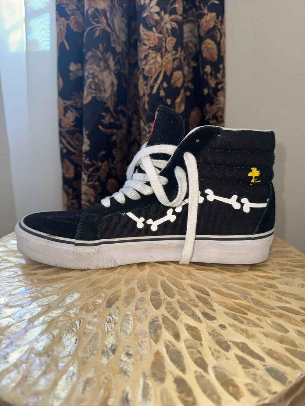 Vans x Peanuts Snoopy Skeleton Sk8-Hi Black High Top Sneakers Men’s 6.5 - Picture 6 of 9